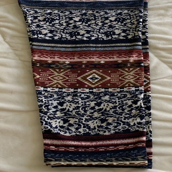 Navy/Rust Leggins by WinWin - Picture 3 of 4